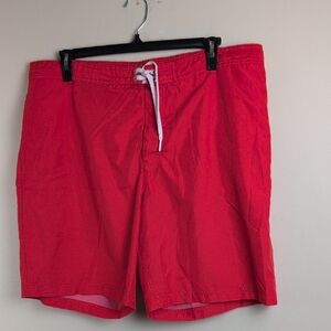 Lands' End Orange Red Swim Trunks Size XL 40-42